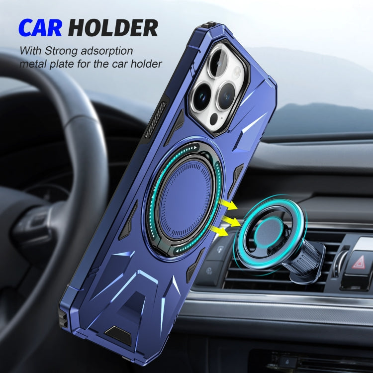 For iPhone 12 Pro Max MagSafe Magnetic Shockproof Phone Case with Ring Holder(Navy Blue) - iPhone 12 Pro Max Cases by PMC TechLife | Online Shopping South Africa | PMC TechLife