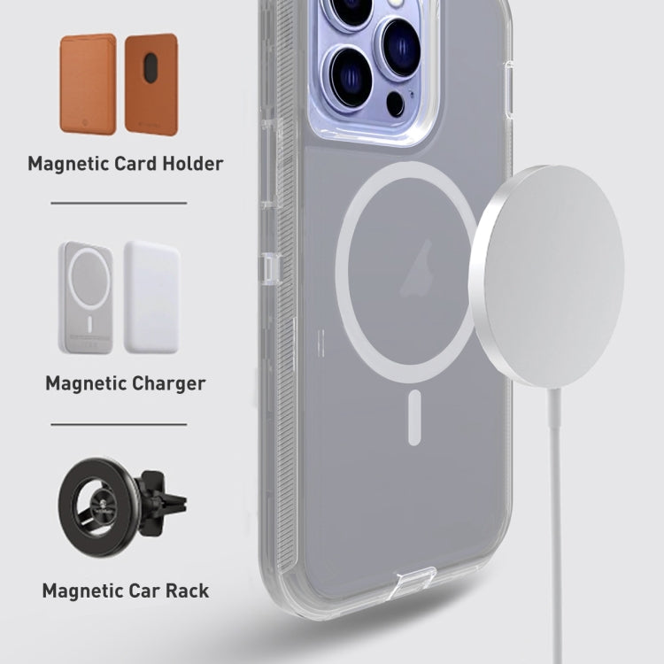 For iPhone 13 Shockproof MagSafe Magnetic Phone Case(Transparent Grey) - iPhone 13 Cases by PMC Jewellery | Online Shopping South Africa | PMC Jewellery