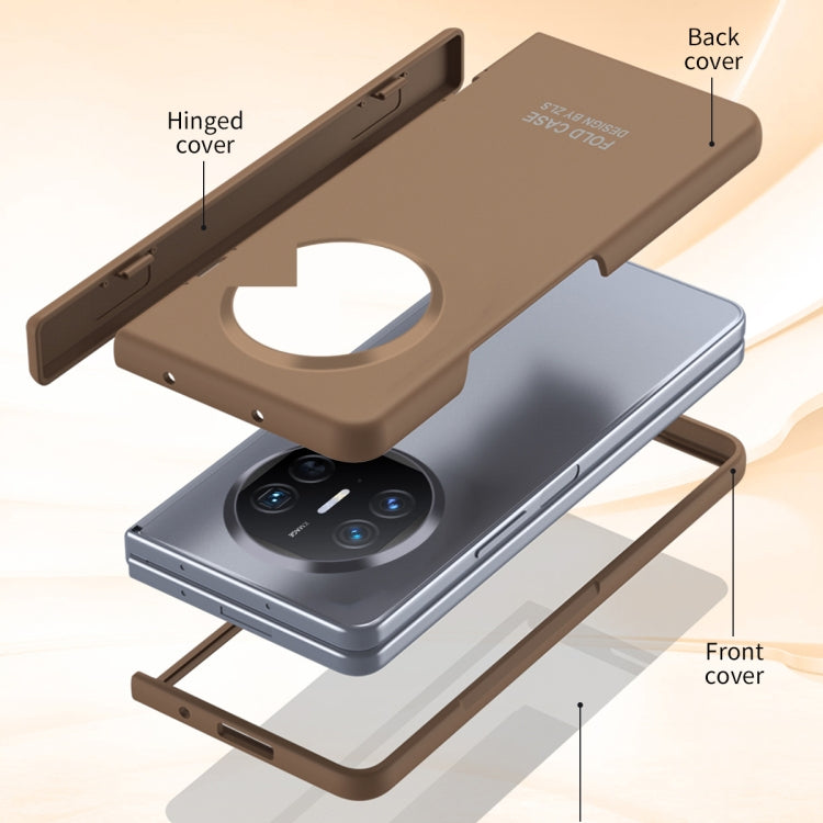 For Huawei Mate X5 Extraordinary Series Hinged Folding Full Phone Case(Coffee) - Huawei Cases by PMC TechLife | Online Shopping South Africa | PMC TechLife | Buy Now Pay Later Mobicred