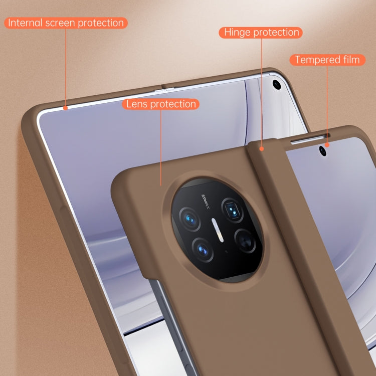 For Huawei Mate X5 Extraordinary Series Hinged Folding Full Phone Case(Coffee) - Huawei Cases by PMC TechLife | Online Shopping South Africa | PMC TechLife | Buy Now Pay Later Mobicred