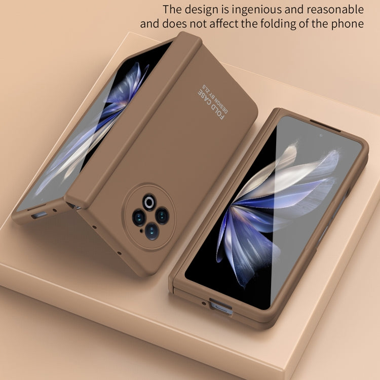For vivo X Fold2 Extraordinary Series Hinged Folding Full Phone Case(Coffee) - vivo Cases by PMC TechLife | Online Shopping South Africa | PMC TechLife | Buy Now Pay Later Mobicred