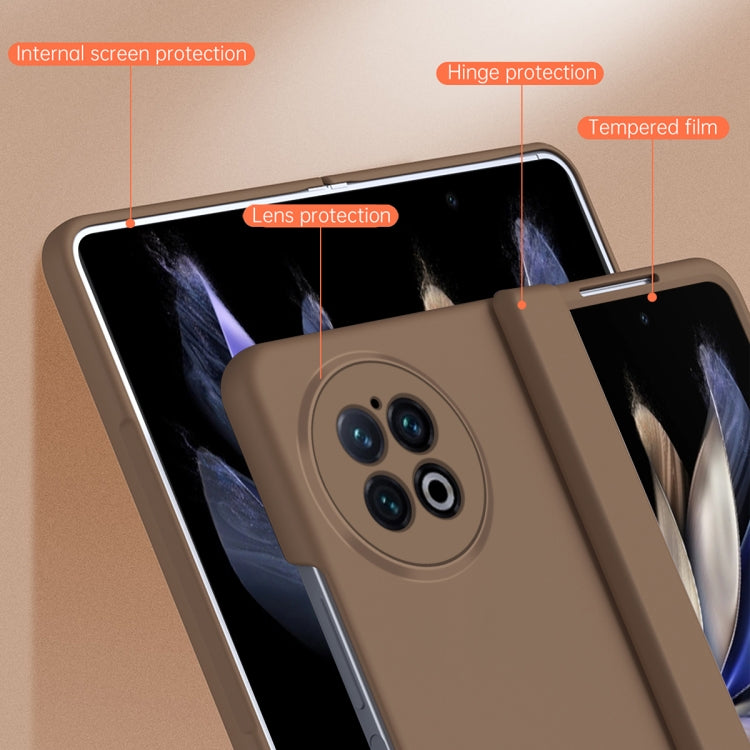 For vivo X Fold2 Extraordinary Series Hinged Folding Full Phone Case(Coffee) - vivo Cases by PMC TechLife | Online Shopping South Africa | PMC TechLife | Buy Now Pay Later Mobicred