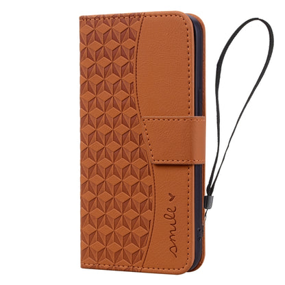 For iPhone 16 Plus Business Diamond Buckle Leather Phone Case with Lanyard(Brown) - iPhone 16 Plus Cases by PMC Jewellery | Online Shopping South Africa | PMC Jewellery | Buy Now Pay Later Mobicred