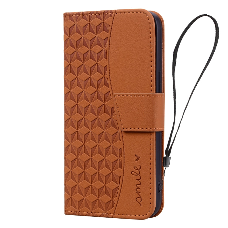 For iPhone 16 Pro Business Diamond Buckle Leather Phone Case with Lanyard(Brown) - iPhone 16 Pro Cases by PMC TechLife | Online Shopping South Africa | PMC TechLife | Buy Now Pay Later Mobicred