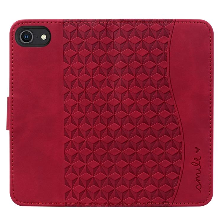 For iPhone 16e Business Diamond Buckle Leather Phone Case with Lanyard(Wine Red) - iPhone 16e Cases by PMC TechLife | Online Shopping South Africa | PMC TechLife | Buy Now Pay Later Mobicred