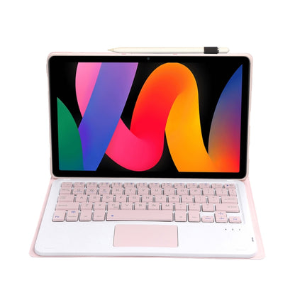 For Xiaomi Redmi Pad SE 11 inch A0N9-A Lambskin Texture Ultra-thin Detachable Bluetooth Keyboard Leather Case with Touchpad(Pink) - Others Keyboard by PMC Jewellery | Online Shopping South Africa | PMC Jewellery