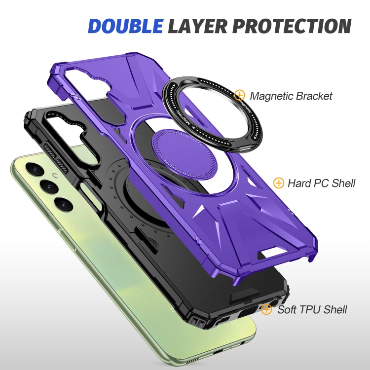 For Samsung Galaxy A54 5G MagSafe Magnetic Shockproof Phone Case with Ring Holder(Purple) - Galaxy Phone Cases by PMC Jewellery | Online Shopping South Africa | PMC Jewellery