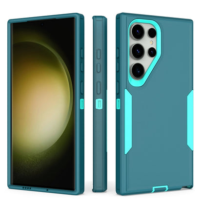 For Samsung Galaxy S25 Ultra / S24 Ultra 5G Magnetic 2 in 1 PC Hybrid TPU Phone Case(Blue+Blue Green) - Galaxy S24 Ultra 5G Cases by PMC Jewellery | Online Shopping South Africa | PMC Jewellery | Buy Now Pay Later Mobicred