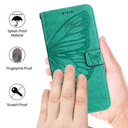 For Honor Magic6 Pro 5G Global Embossed Butterfly Leather Phone Case(Green) - Honor Cases by PMC Jewellery | Online Shopping South Africa | PMC Jewellery | Buy Now Pay Later Mobicred