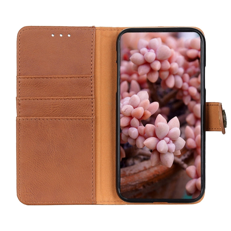 For Google Pixel 9 KHAZNEH Cowhide Texture Horizontal Flip Leather Phone Case(Brown) - Google Cases by PMC TechLife | Online Shopping South Africa | PMC TechLife | Buy Now Pay Later Mobicred