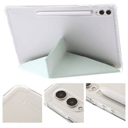 For Samsung Galaxy Tab S9 Clear Acrylic Deformation Leather Tablet Case(Green) - Galaxy Tab S9 Cases by PMC Jewellery | Online Shopping South Africa | PMC Jewellery | Buy Now Pay Later Mobicred