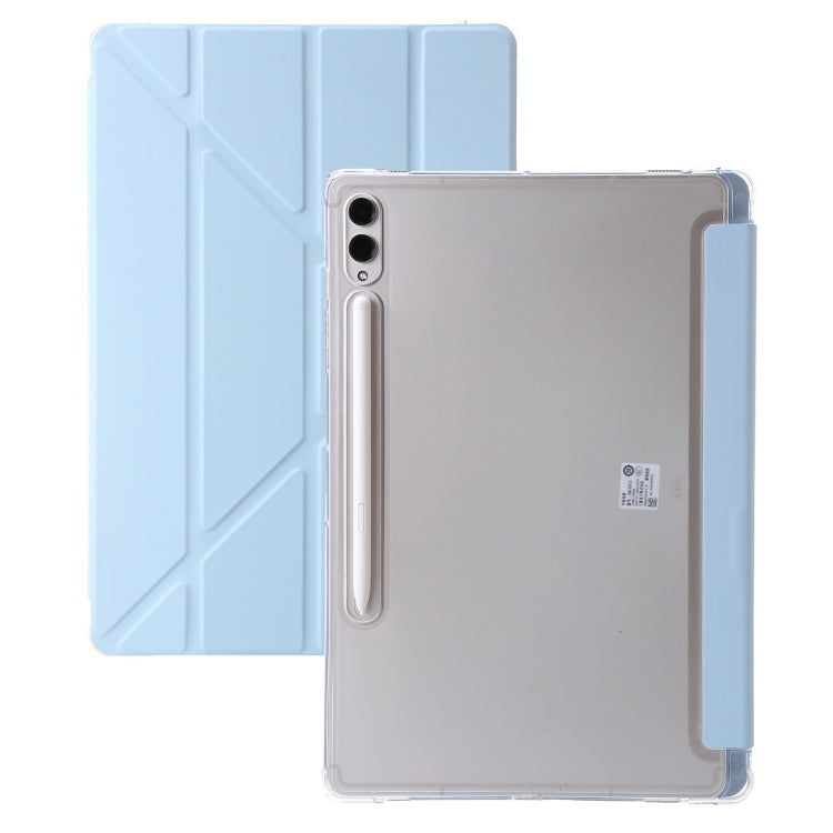 For Samsung Galaxy Tab S9 Clear Acrylic Deformation Leather Tablet Case(Ice Blue) - Galaxy Tab S9 Cases by PMC Jewellery | Online Shopping South Africa | PMC Jewellery | Buy Now Pay Later Mobicred