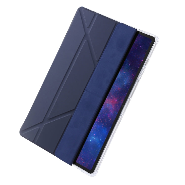 For Samsung Galaxy Tab S10+ / S9+ Clear Acrylic Deformation Leather Tablet Case(Dark Blue) - Tab S10+ Cases by PMC Jewellery | Online Shopping South Africa | PMC Jewellery | Buy Now Pay Later Mobicred