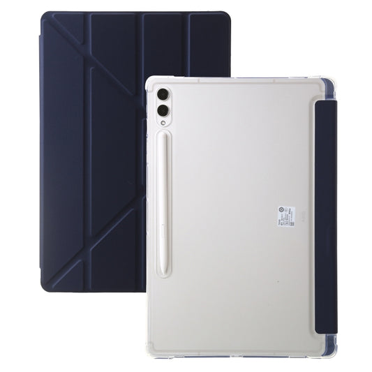 For Samsung Galaxy Tab S9 FE Clear Acrylic Deformation Leather Tablet Case(Dark Blue) - Galaxy Tab S9 FE by PMC Jewellery | Online Shopping South Africa | PMC Jewellery