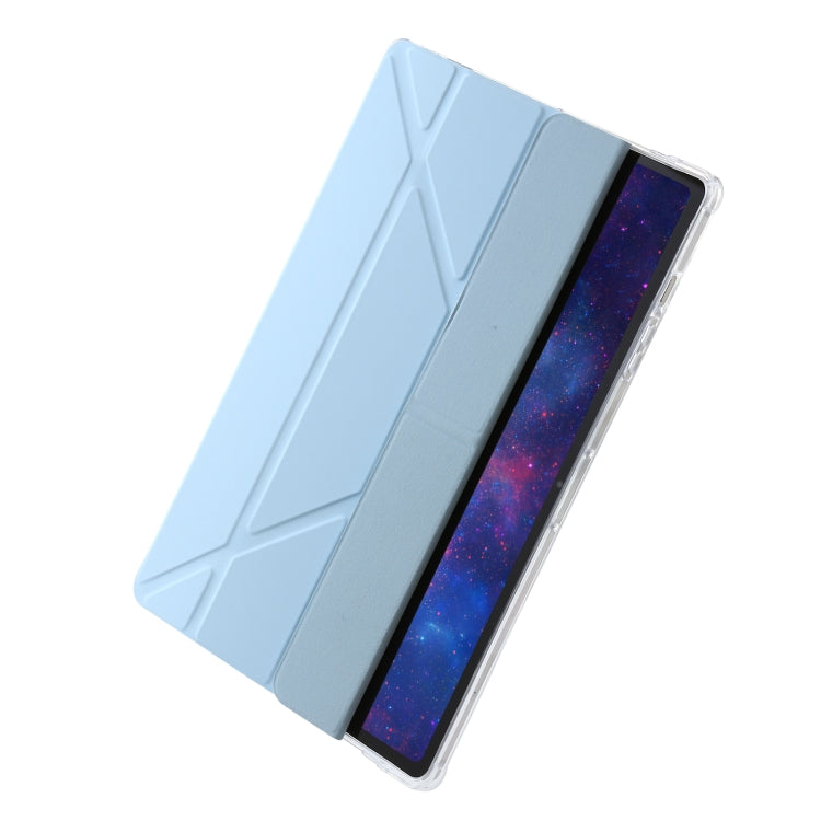 For Samsung Galaxy Tab S9 FE+ Clear Acrylic Deformation Leather Tablet Case(Ice Blue) - Galaxy Tab S9 FE+ by PMC Jewellery | Online Shopping South Africa | PMC Jewellery | Buy Now Pay Later Mobicred