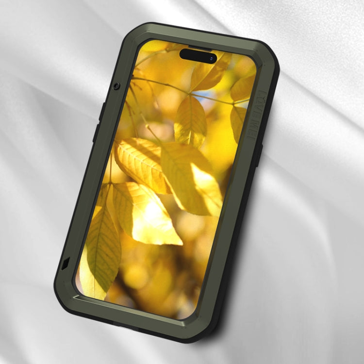 For iPhone 15 LOVE MEI Metal Shockproof Life Waterproof Dustproof Phone Case(Yellow) - iPhone 15 Cases by LOVE MEI | Online Shopping South Africa | PMC Jewellery