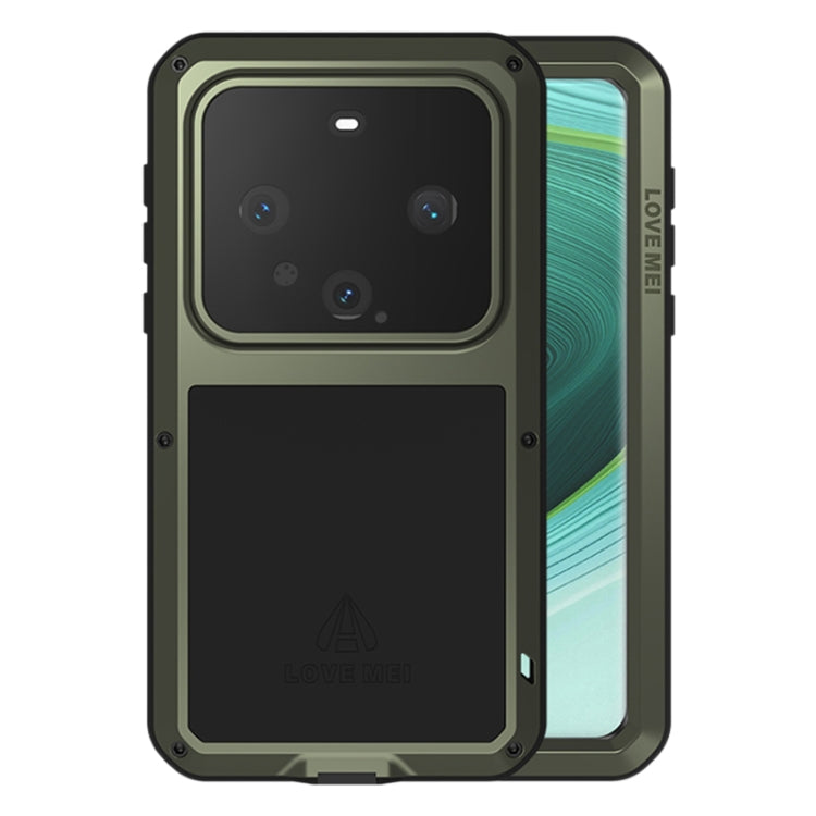 For Huawei Mate 60 Pro / 60 Pro+ LOVE MEI Metal Shockproof Life Waterproof Dustproof Phone Case(Army Green) - Huawei Cases by LOVE MEI | Online Shopping South Africa | PMC Jewellery