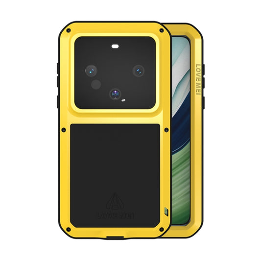 For Huawei Mate 60 LOVE MEI Metal Shockproof Life Waterproof Dustproof Phone Case(Yellow) - Huawei Cases by LOVE MEI | Online Shopping South Africa | PMC Jewellery