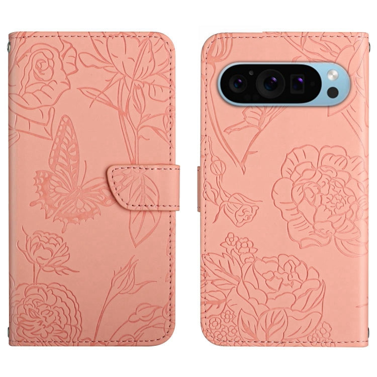 For Google Pixel 9 Skin Feel Butterfly Embossed Flip Leather Phone Case(Pink) - Google Cases by PMC Jewellery | Online Shopping South Africa | PMC Jewellery | Buy Now Pay Later Mobicred