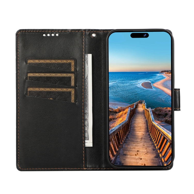 For Xiaomi Redmi Note 12 4G PU Genuine Leather Texture Embossed Line Phone Case(Black) - Xiaomi Cases by PMC Jewellery | Online Shopping South Africa | PMC Jewellery | Buy Now Pay Later Mobicred