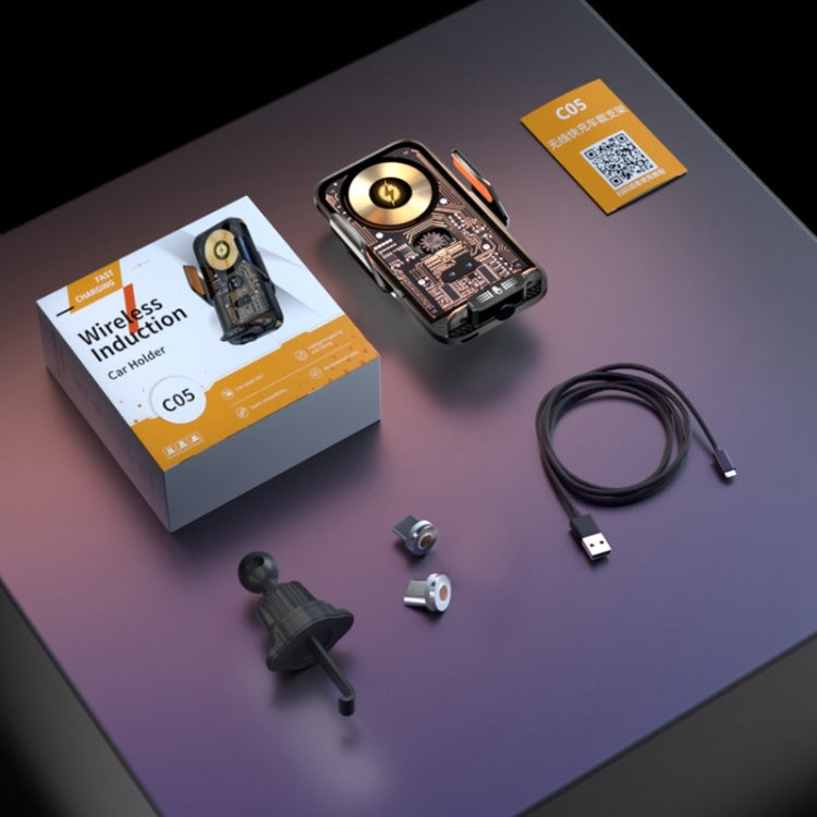 C05 Automatic Alignment Wireless Fast Charging Air Outlet Car Holder(Black) - free shipping - PMC TechLife - Order now!