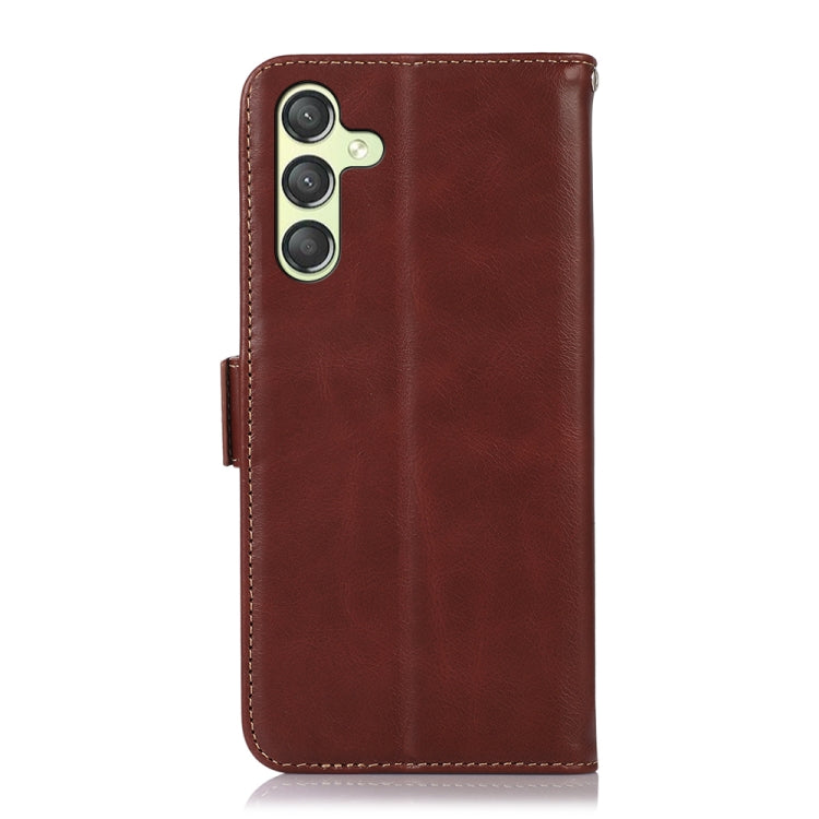 For Xiaomi 14 Magnetic Crazy Horse Texture Genuine Leather RFID Phone Case(Brown) - 14 Cases by PMC Jewellery | Online Shopping South Africa | PMC Jewellery | Buy Now Pay Later Mobicred