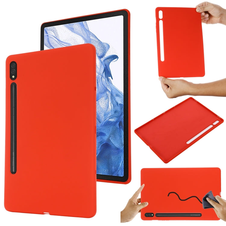 For Samsung Galaxy Tab S9 Ultra / S10 Ultra Pure Color Liquid Silicone Shockproof Tablet Case(Red) - Galaxy Tab S9 Ultra Cases by PMC Jewellery | Online Shopping South Africa | PMC Jewellery | Buy Now Pay Later Mobicred