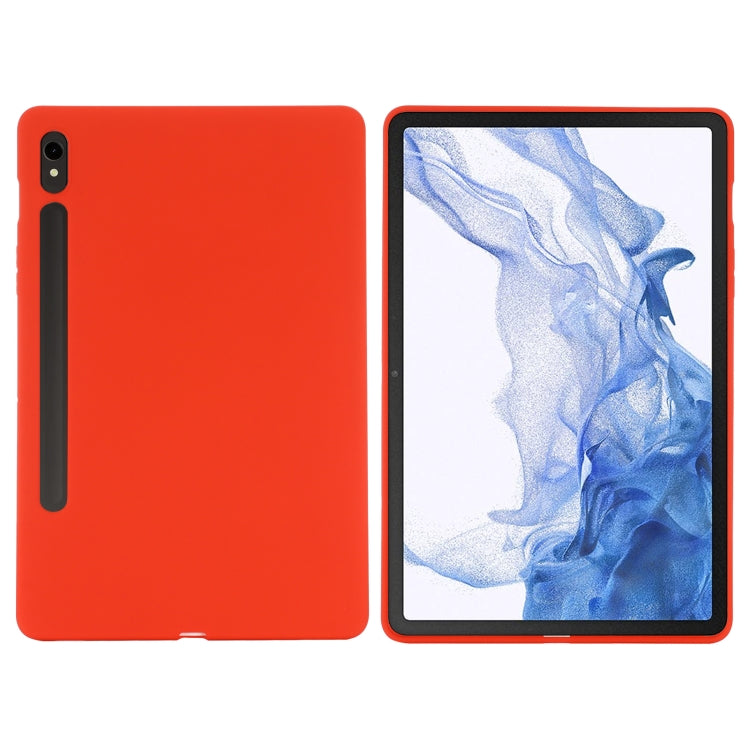 For Samsung Galaxy Tab S9 FE Pure Color Liquid Silicone Shockproof Tablet Case(Red) - Galaxy Tab S9 FE by PMC Jewellery | Online Shopping South Africa | PMC Jewellery | Buy Now Pay Later Mobicred