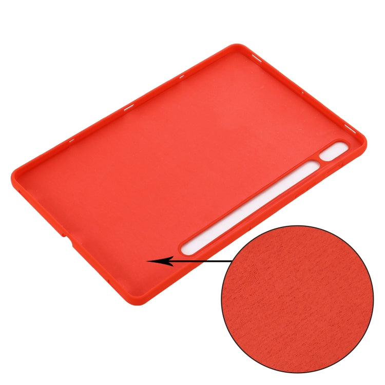 For Samsung Galaxy Tab S9 FE Pure Color Liquid Silicone Shockproof Tablet Case(Red) - free shipping - PMC Jewellery - Order now!