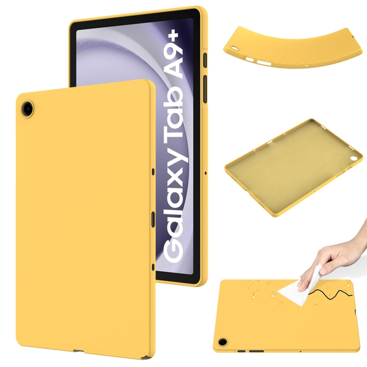 For Samsung Galaxy Tab A9+ Pure Color Liquid Silicone Shockproof Tablet Case(Yellow) - Galaxy Tab A9+ by PMC Jewellery | Online Shopping South Africa | PMC Jewellery | Buy Now Pay Later Mobicred