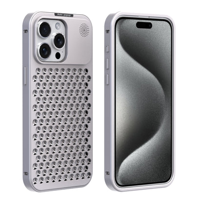 For iPhone 15 Pro Max R-JUST RJ58 Aromatherapy Metal Cooling Phone Case(Silver) - iPhone 15 Pro Max Cases by R-JUST | Online Shopping South Africa | PMC Jewellery | Buy Now Pay Later Mobicred