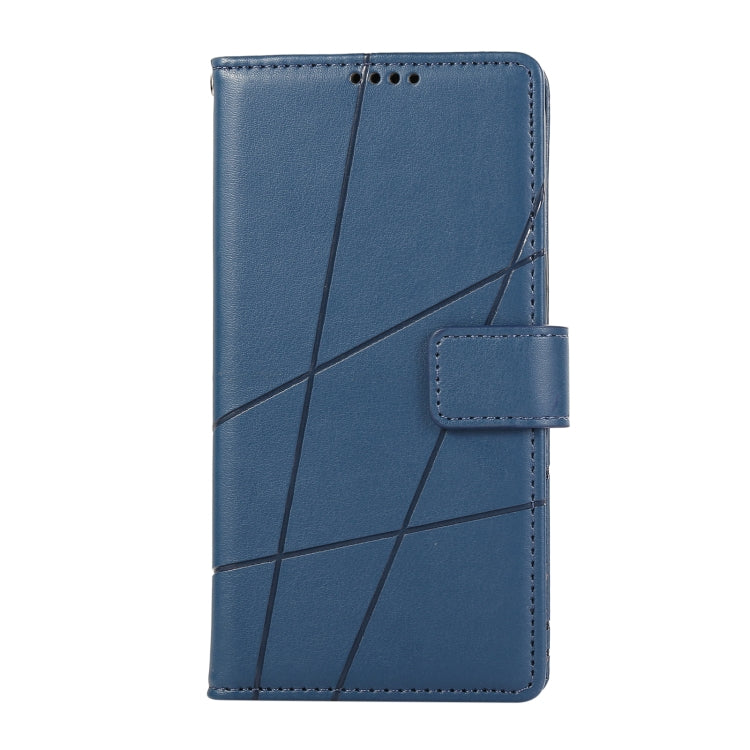 For Realme 12 5G PU Genuine Leather Texture Embossed Line Phone Case(Blue) - free shipping - PMC TechLife - Order now!