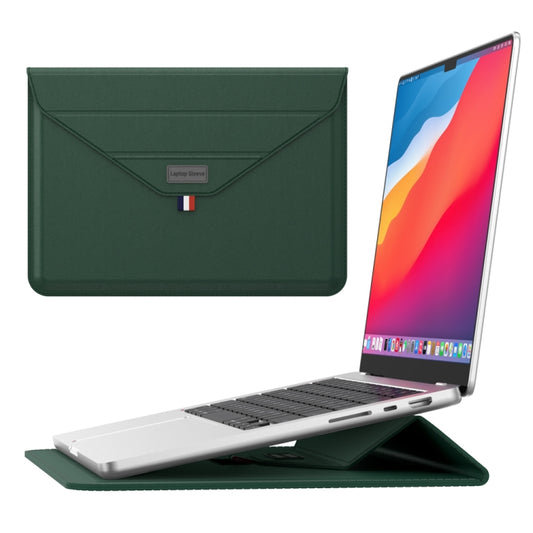 For 13/14 inch Envelope Holder Laptop Sleeve Bag(Dark Green) - 14.1 inch by PMC Jewellery | Online Shopping South Africa | PMC Jewellery | Buy Now Pay Later Mobicred