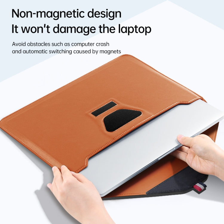 For 13/14 inch Envelope Holder Laptop Sleeve Bag(Brown) - 14.1 inch by PMC TechLife | Online Shopping South Africa | PMC TechLife | Buy Now Pay Later Mobicred