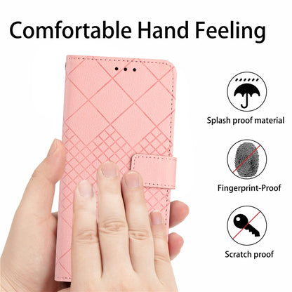 For Google Pixel 9 Rhombic Grid Texture Leather Phone Case(Pink) - Google Cases by PMC Jewellery | Online Shopping South Africa | PMC Jewellery | Buy Now Pay Later Mobicred