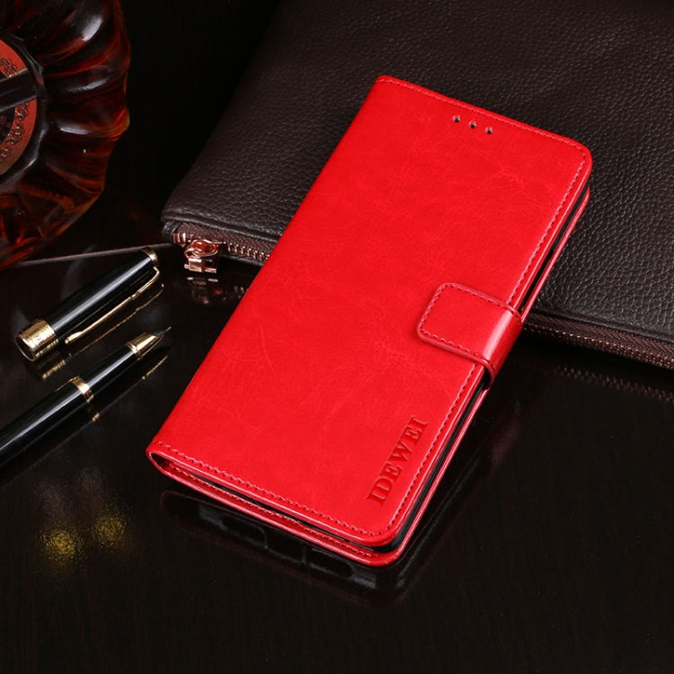 For Ulefone Note 8P idewei Crazy Horse Texture Horizontal Flip Leather Case with Holder & Card Slots & Wallet(Red) - Ulefone Cases by idewei | Online Shopping South Africa | PMC Jewellery | Buy Now Pay Later Mobicred