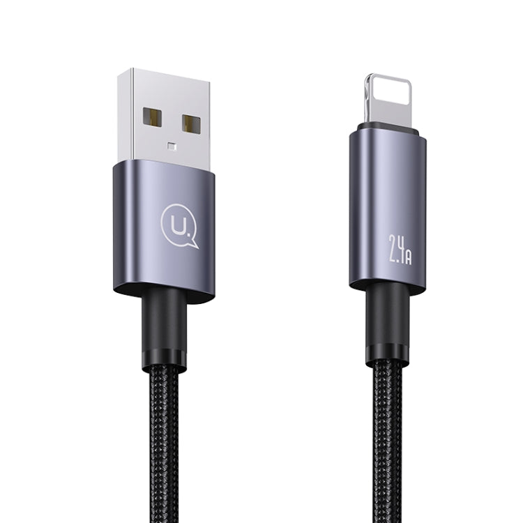 USAMS US-SJ669 USB To 8 Pin 2.4A Fast Charge Data Cable, Length: 2m(Black) - Normal Style Cable by USAMS | Online Shopping South Africa | PMC Jewellery | Buy Now Pay Later Mobicred