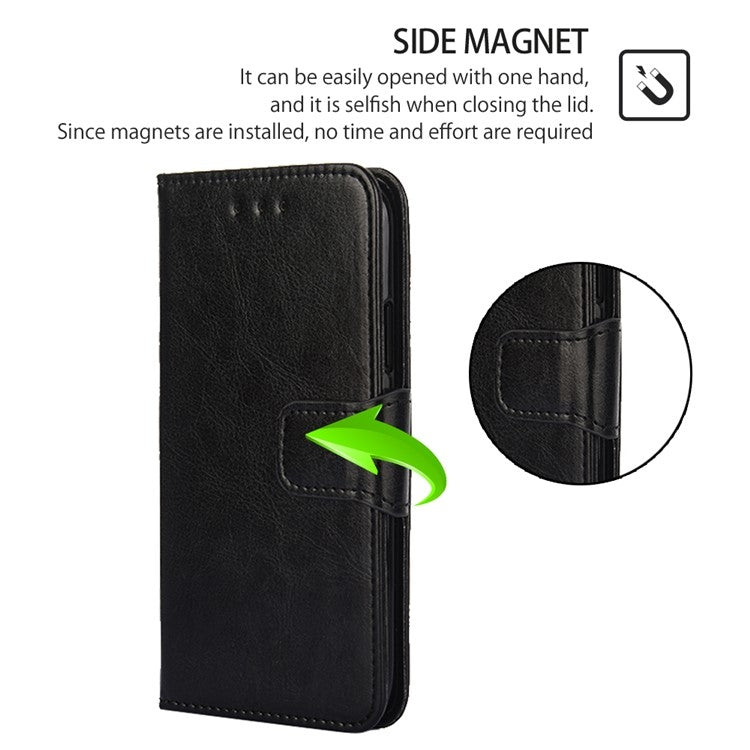 For Honor Magic6 Pro Crystal Texture Leather Phone Case(Black) - Honor Cases by PMC Jewellery | Online Shopping South Africa | PMC Jewellery | Buy Now Pay Later Mobicred