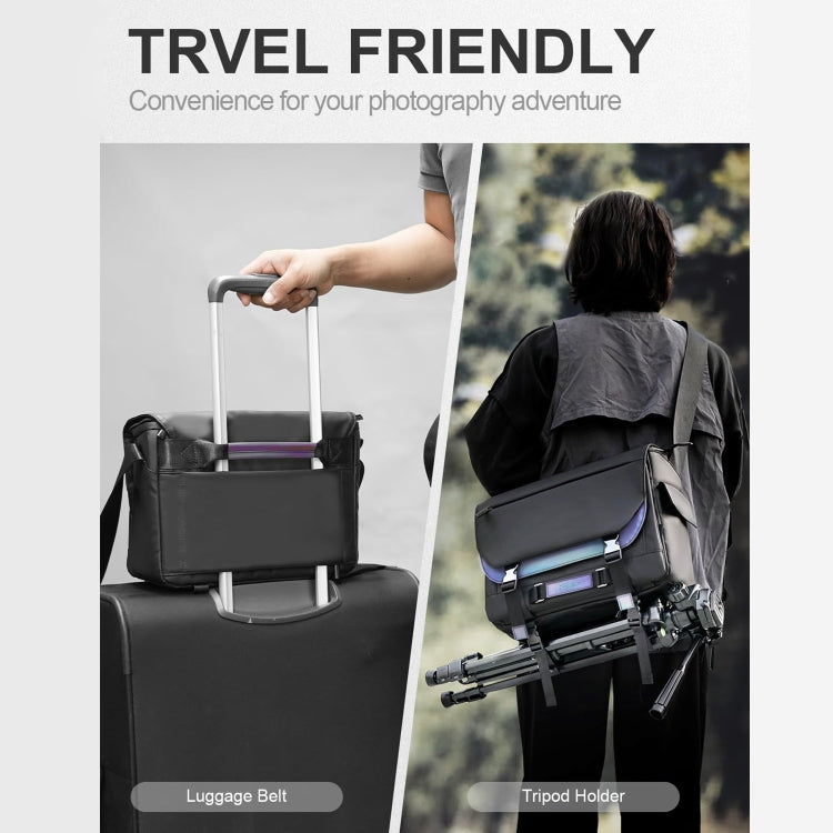 Cwatcun D85 Camera Bag Side Quick Access Camera Messenger Case Waterproof Bag, Size:36.5 x 17 x 26cm Large(Black) - free shipping - PMC TechLife - Order now!