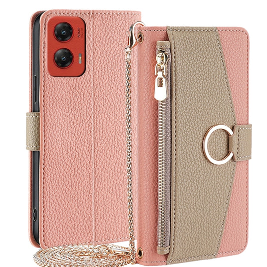 For Motorola Moto G Stylus 5G 2024 Crossbody Litchi Texture Leather Phone Case(Pink) - Motorola Cases by PMC Jewellery | Online Shopping South Africa | PMC Jewellery | Buy Now Pay Later Mobicred