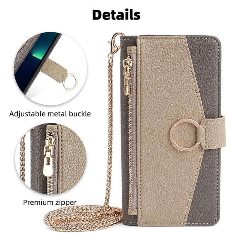 For Tecno Camon 20 Pro 5G Crossbody Litchi Texture Leather Phone Case(Grey) - Tecno Cases by PMC TechLife | Online Shopping South Africa | PMC TechLife | Buy Now Pay Later Mobicred