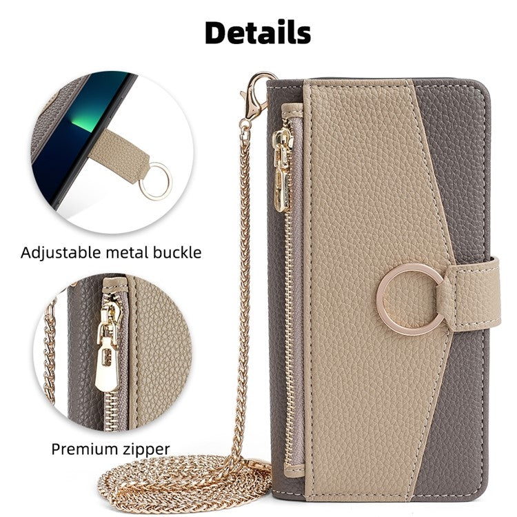 For Xiaomi Redmi Note 13 4G Crossbody Litchi Texture Leather Phone Case(Grey) - Note 13 Cases by PMC Jewellery | Online Shopping South Africa | PMC Jewellery | Buy Now Pay Later Mobicred