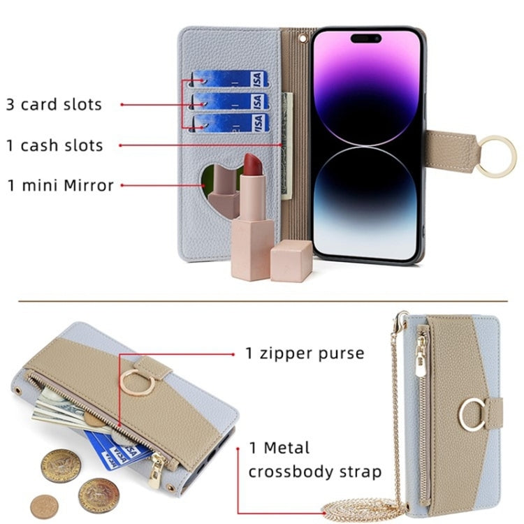 For Honor 70 Crossbody Litchi Texture Leather Phone Case(Blue) - Honor Cases by PMC TechLife | Online Shopping South Africa | PMC TechLife | Buy Now Pay Later Mobicred