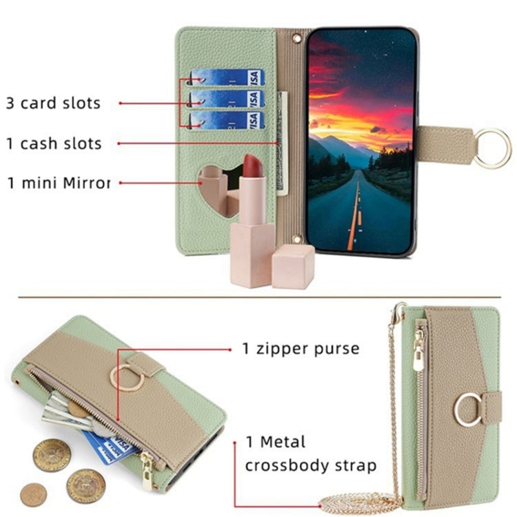 For Honor 80 Crossbody Litchi Texture Leather Phone Case(Green) - Honor Cases by PMC TechLife | Online Shopping South Africa | PMC TechLife | Buy Now Pay Later Mobicred