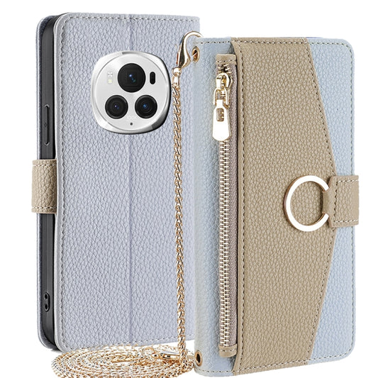 For Honor Magic6 Pro 5G Crossbody Litchi Texture Leather Phone Case(Blue) - Honor Cases by PMC Jewellery | Online Shopping South Africa | PMC Jewellery | Buy Now Pay Later Mobicred