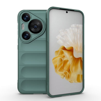 For Huawei Pura 70 Pro / 70 Pro+ Magic Shield TPU + Flannel Phone Case(Dark Green) - Huawei Cases by PMC Jewellery | Online Shopping South Africa | PMC Jewellery | Buy Now Pay Later Mobicred