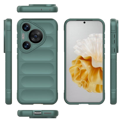 For Huawei Pura 70 Pro / 70 Pro+ Magic Shield TPU + Flannel Phone Case(Dark Green) - Huawei Cases by PMC Jewellery | Online Shopping South Africa | PMC Jewellery | Buy Now Pay Later Mobicred