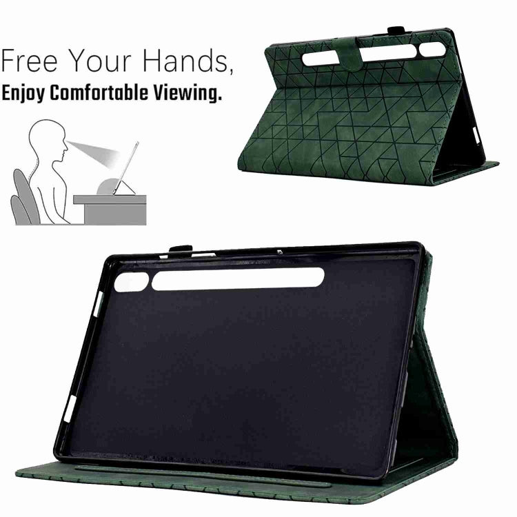 For Samsung Galaxy Tab S9 Rhombus TPU Smart Leather Tablet Case(Green) - Galaxy Tab S9 Cases by PMC Jewellery | Online Shopping South Africa | PMC Jewellery | Buy Now Pay Later Mobicred