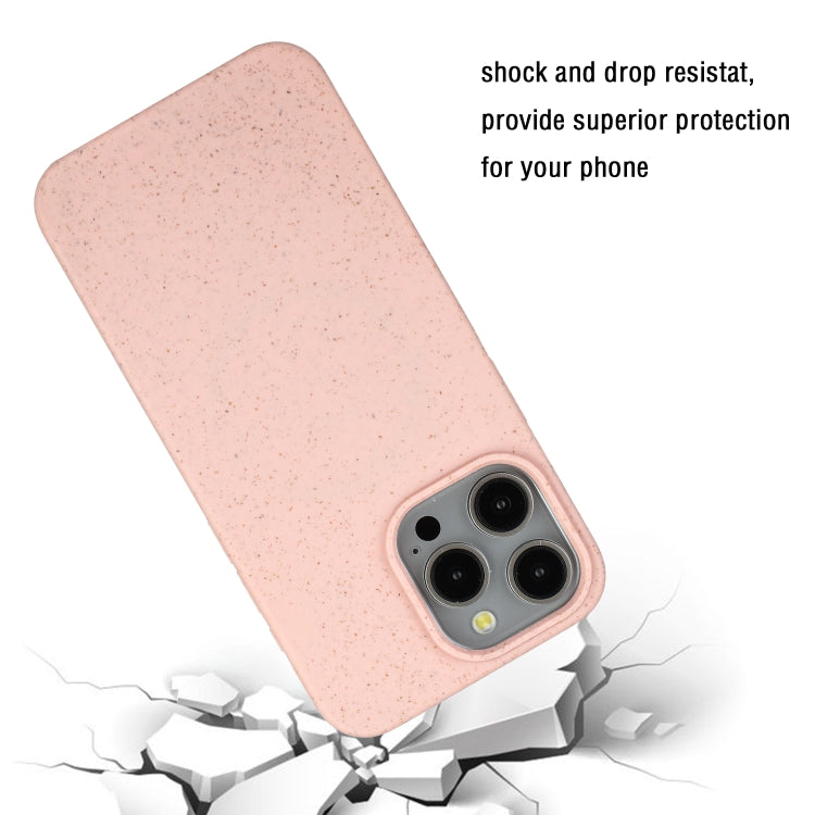 For iPhone 15 Pro Wheat MagSafe Magnetic Straw Material + TPU Phone Case(Pink) - iPhone 15 Pro Cases by PMC Jewellery | Online Shopping South Africa | PMC Jewellery