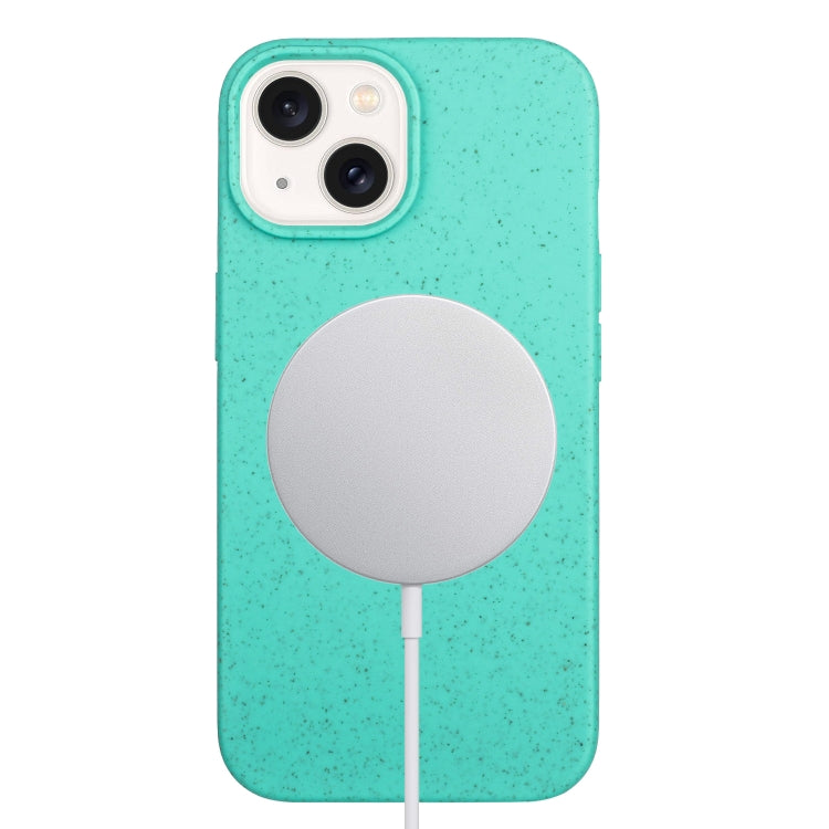 For iPhone 13 Wheat MagSafe Magnetic Straw Material + TPU Phone Case(Green) - iPhone 13 Cases by PMC TechLife | Online Shopping South Africa | PMC TechLife